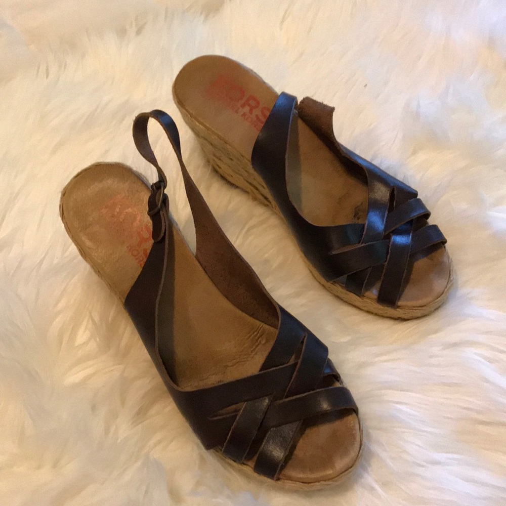 Michael Kors brown wedge sandals size 11